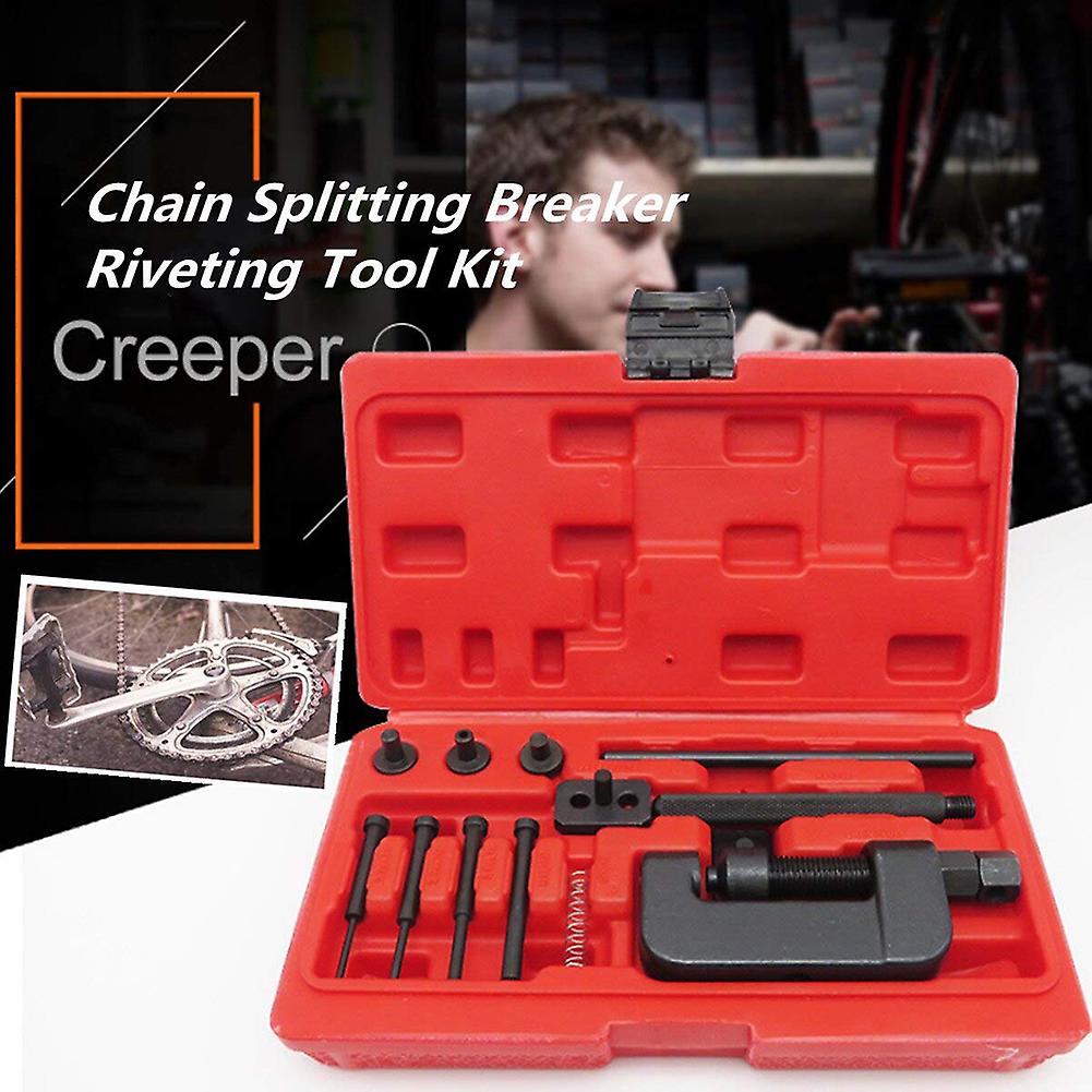 Chain breaker tool for motorcycle bike with riveter and splitter