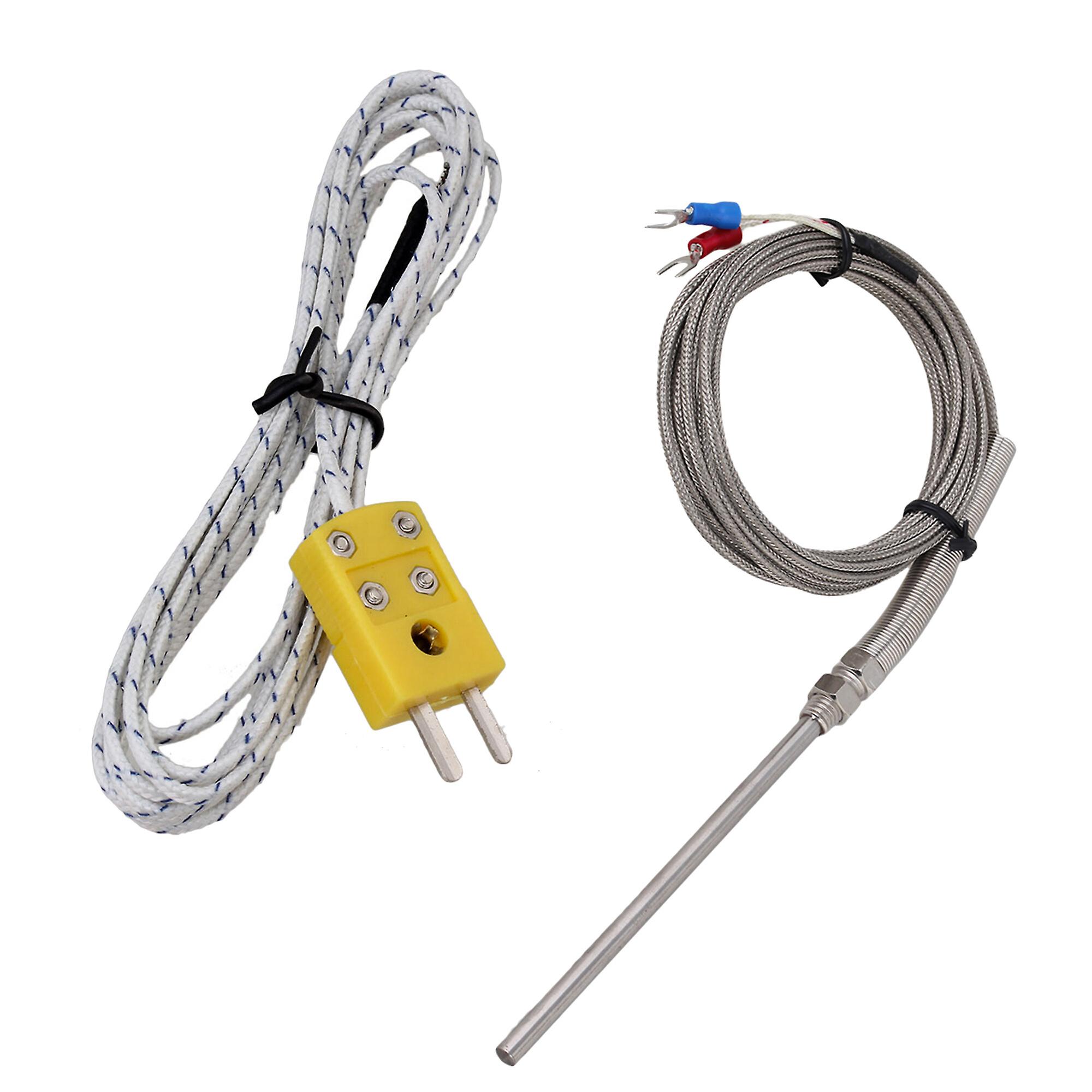 2 Pcs Type K Thermocouple Probes 9.84ft and 6.56ft 50-700 Degrees Kit