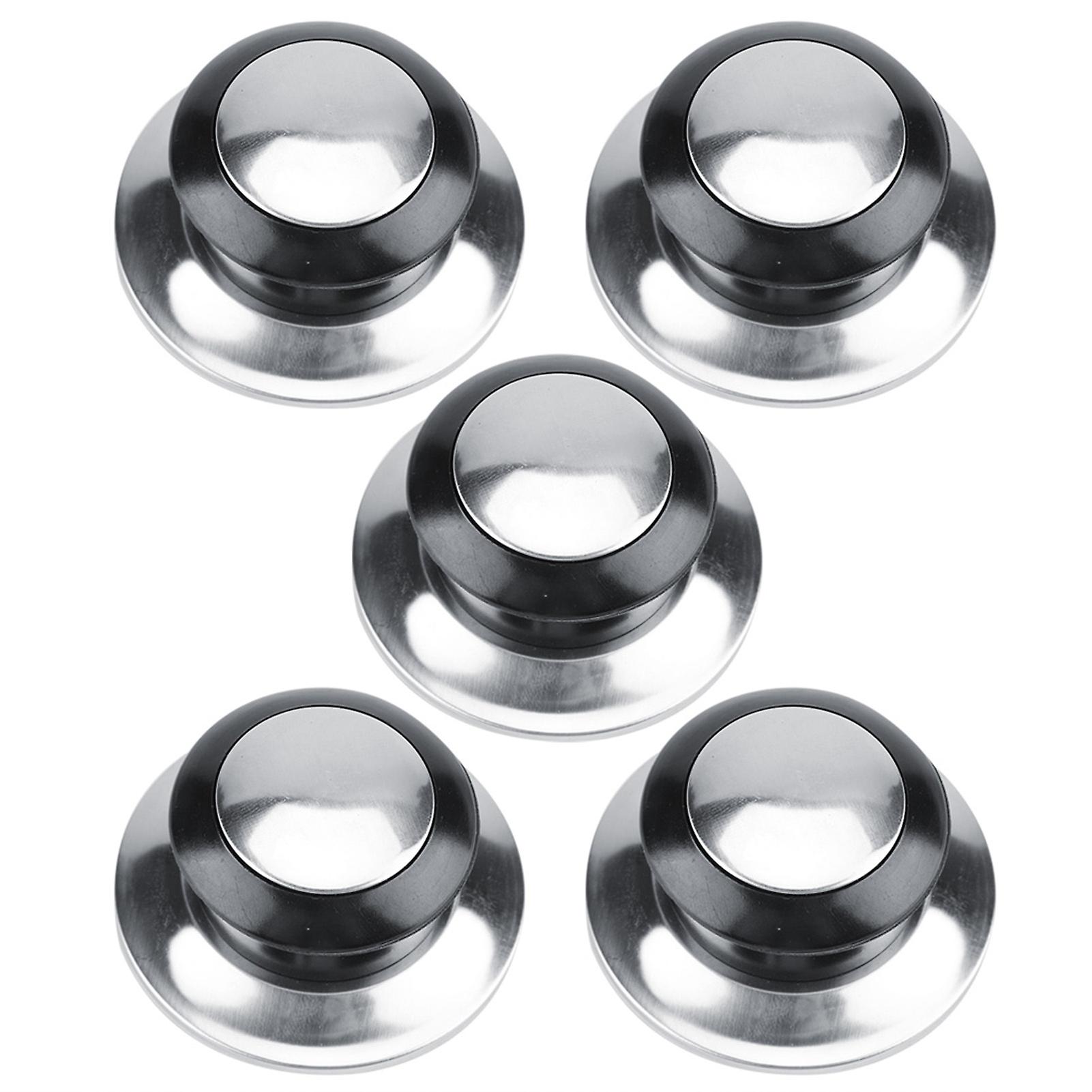 Set of 5 Non-Stick Pan Lids Heat-Resistant Handles Stainless Steel Knobs Durable Replacement Easy to Install for Cookwar
