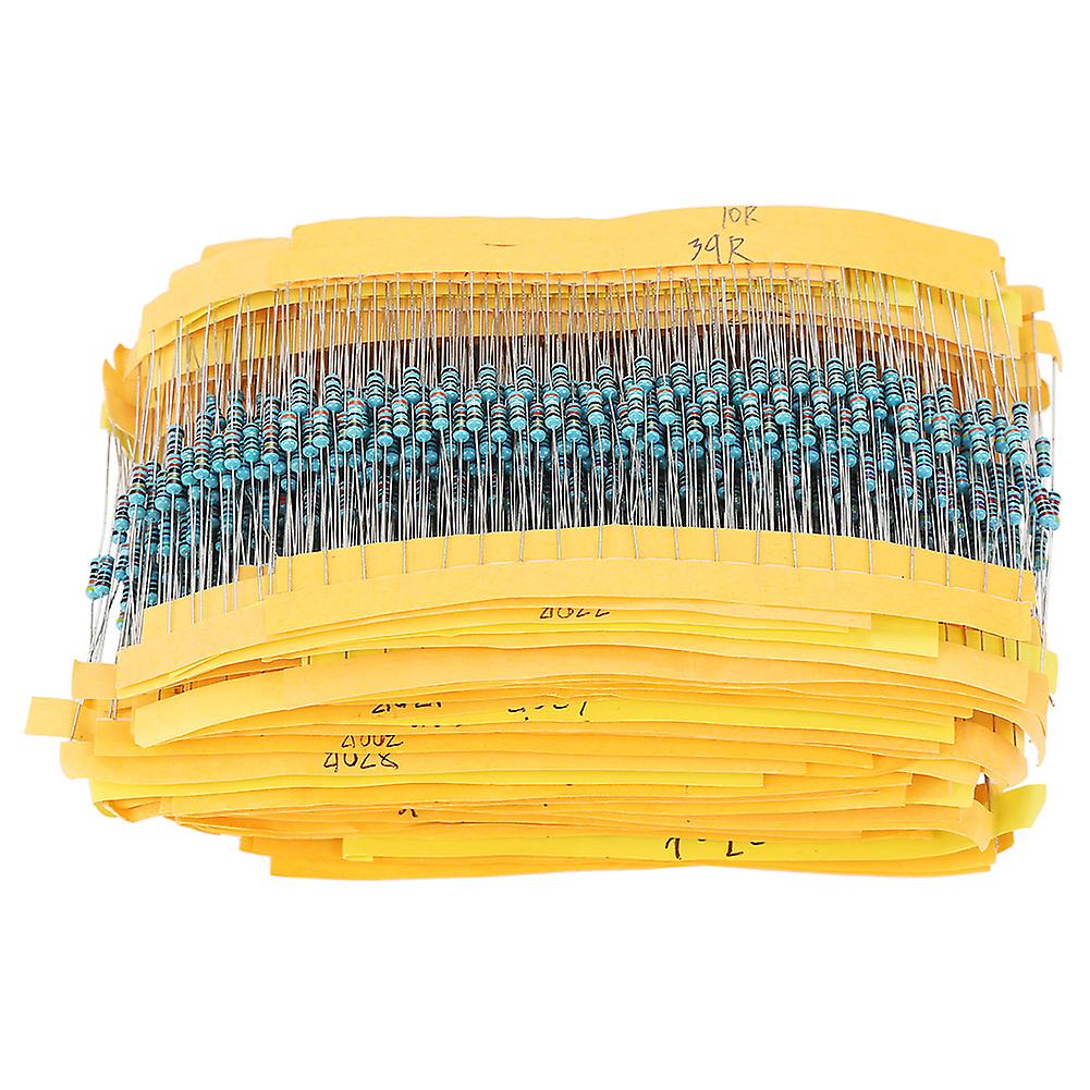 2000pcs 1/4W 100 Values 1ohm~1M Metal Film Resistors Assortment Components Kit Set