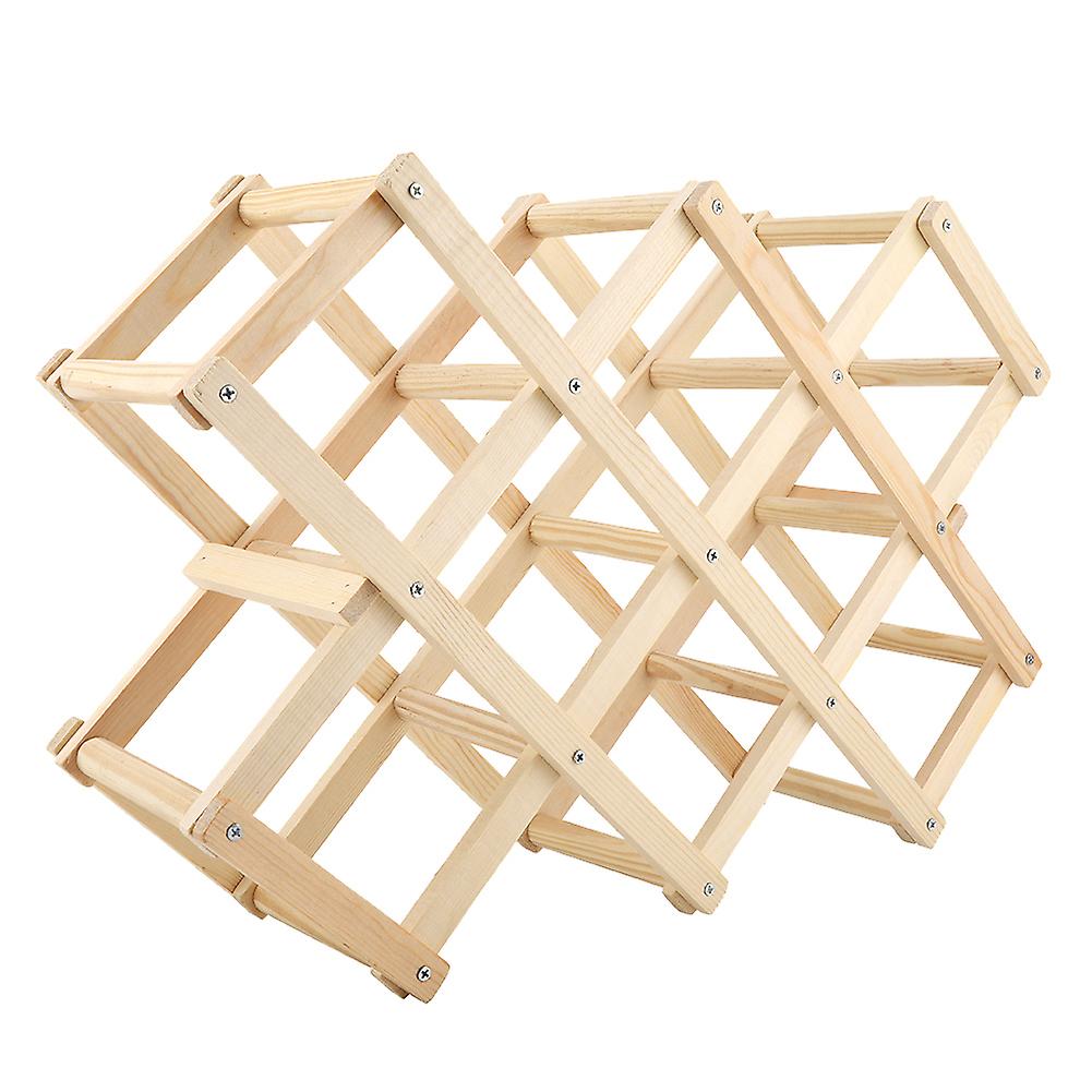 Składany drewniany stojak na czerwone wino 10 butelek Stojak na wino Organizer na półkę kuchenną