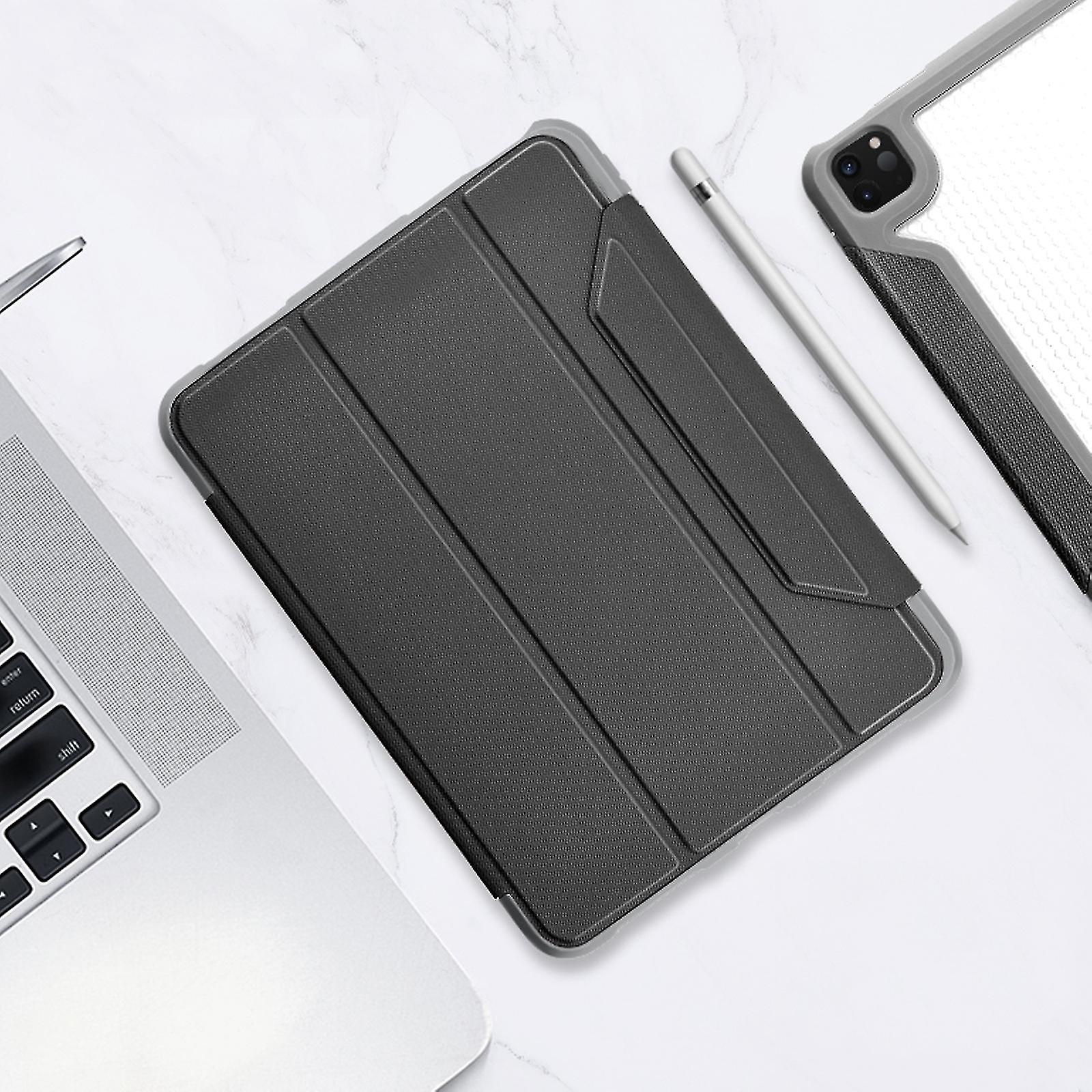 Mutural Pc Leather Case For Ipad Pro 12.9 (2020) Grey