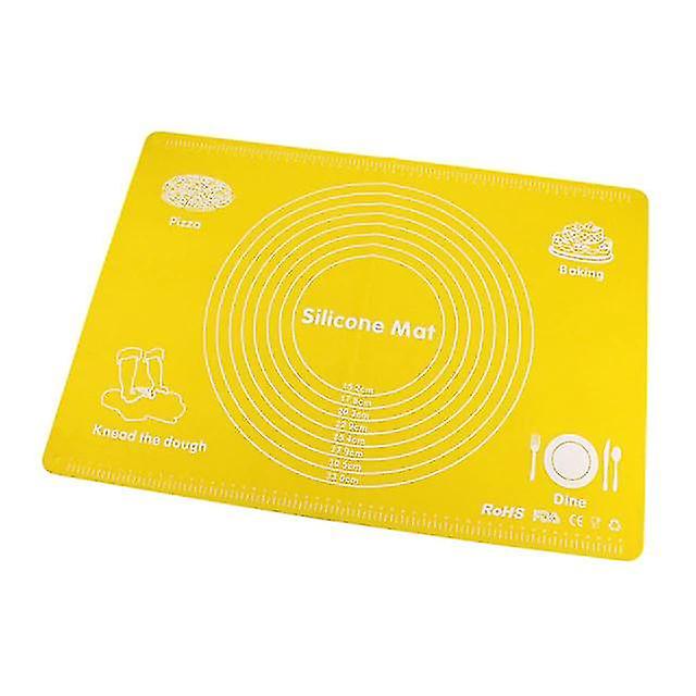 Baking Cookie Sheets Silicone Pastry Mat Large Size Non Stick Baking Cooking Mat Silicone Rolling Dough Mat Yellow No13407