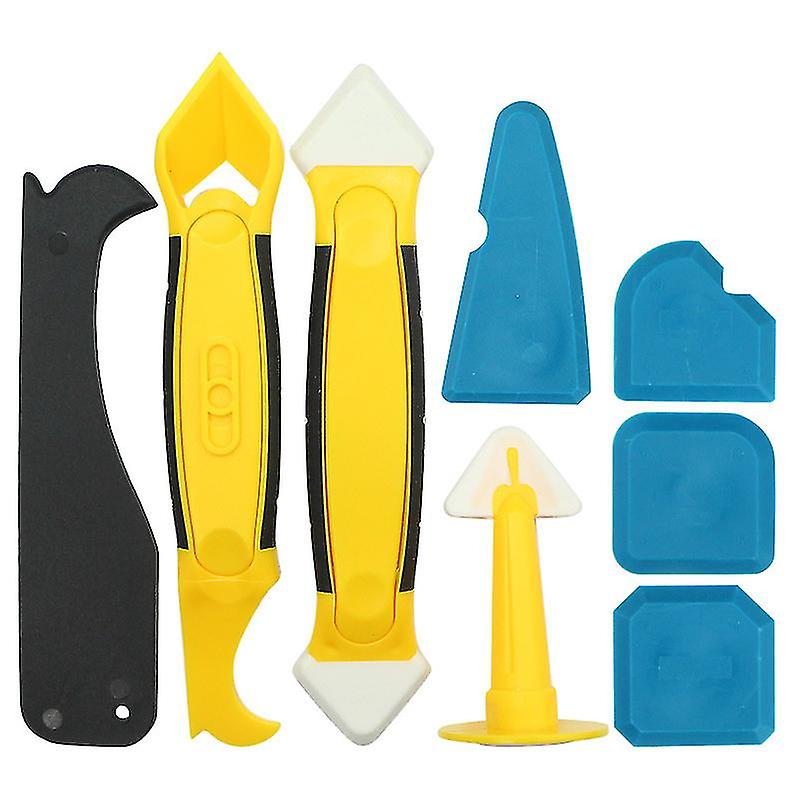 8pcs/set Sealant Scraper, Portable Caulking Finisher Tool, For Beautify The Caulking Effect Of Sealant, Silicone And Plastic Material, Scraper(1set, A