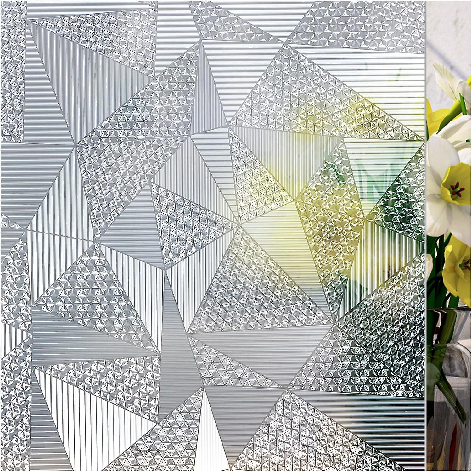 17.5 x 78.7 Inch Frosted Glass Window Privacy Film Decorative Window Frosting Film UV Blocking Insu