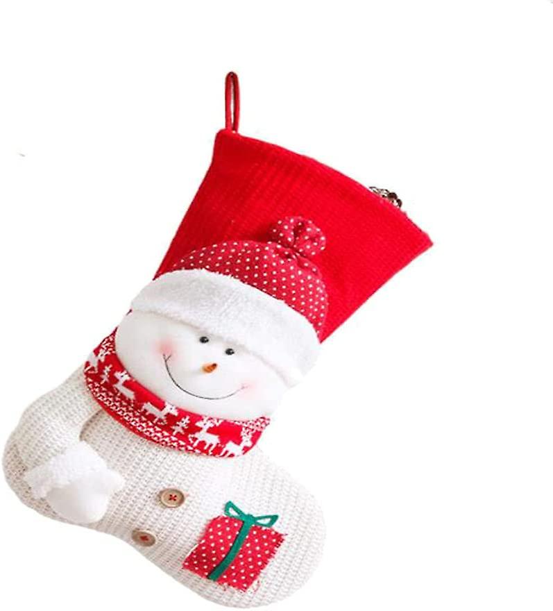 thumbnail image 1 of Calcetín navideño de felpa para colgar Medias navideñas Soporte para muñeco de nieve de Papá Noel Calcetín para colgar en el árbol de Navidad, 1 of 4
