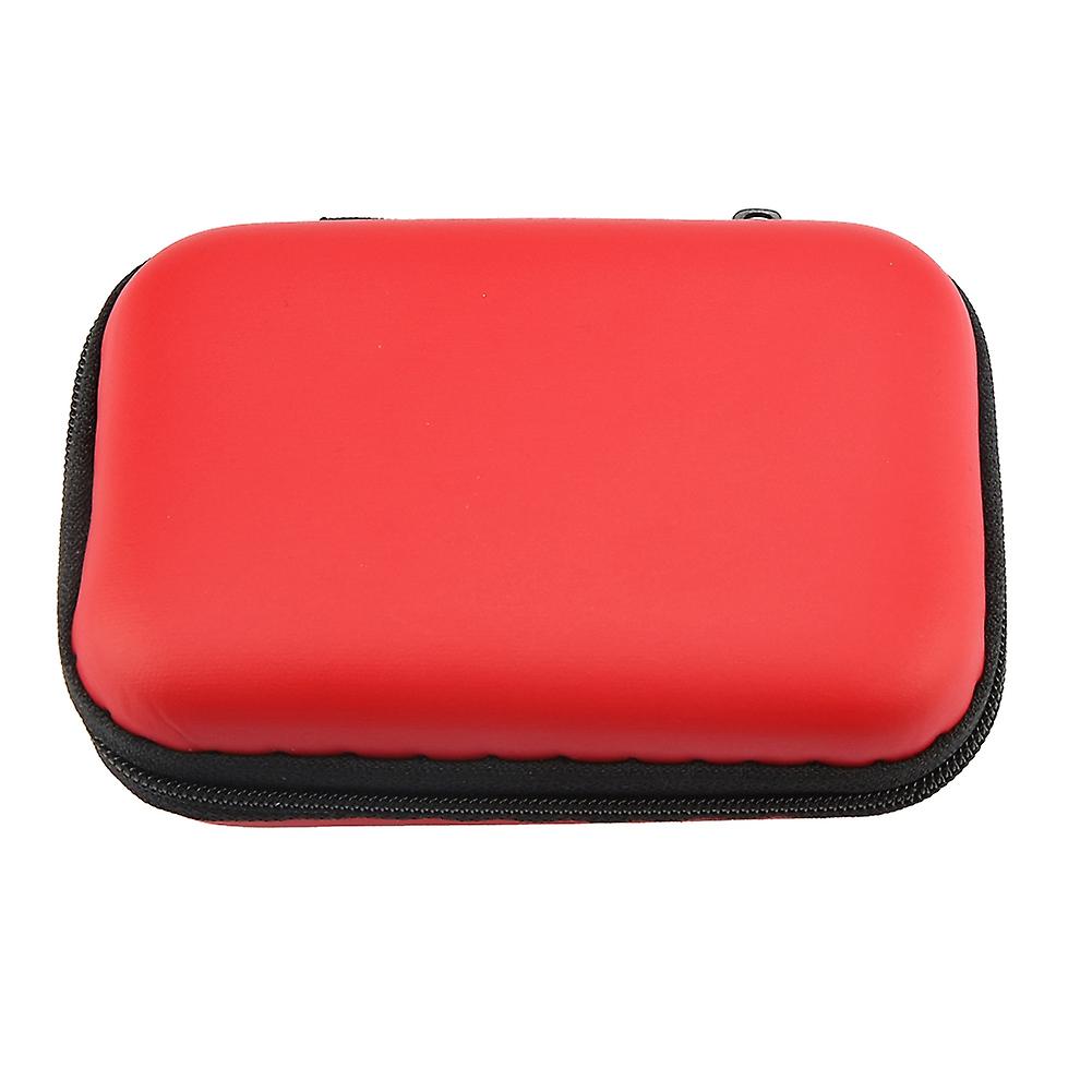 Portable Small Earphone Storage case Carry Pouch Bag Box (Red)