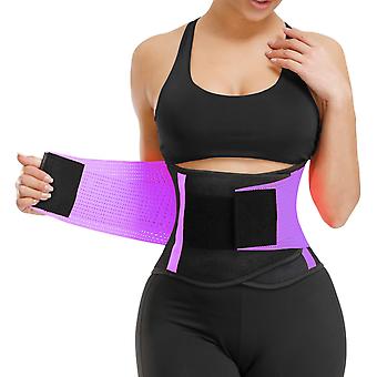 Waist Trainer Belt for Women - Waist Cincher Trimmer - Slimming Body Shaper Belt - Sport Girdle Belt (UP Graded) purple