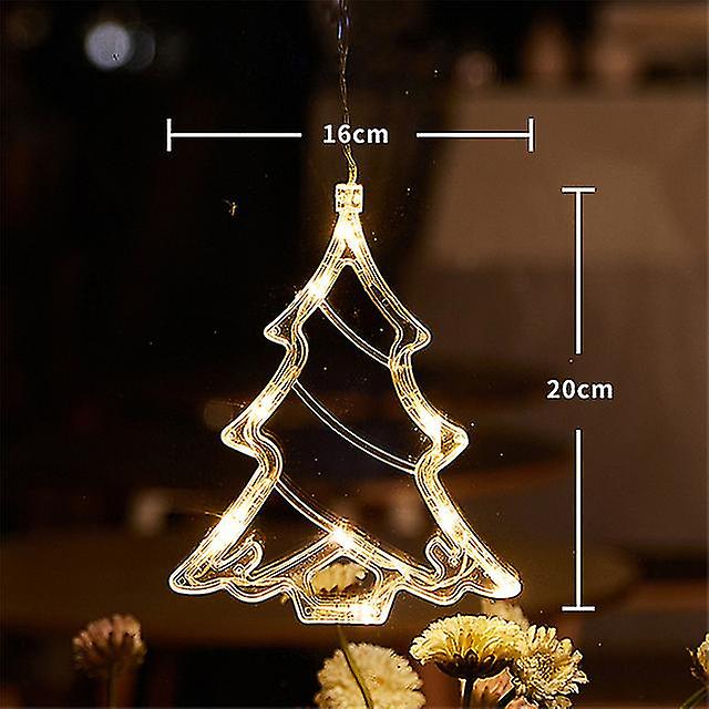 Led Light Snowflake Santa Hanging Κορόιδο Lamp Window Ornaments Διακόσμηση για το σπίτι Χριστούγεννα Navidad 2024 Πρωτοχρονιάτικη Διακόσμηση