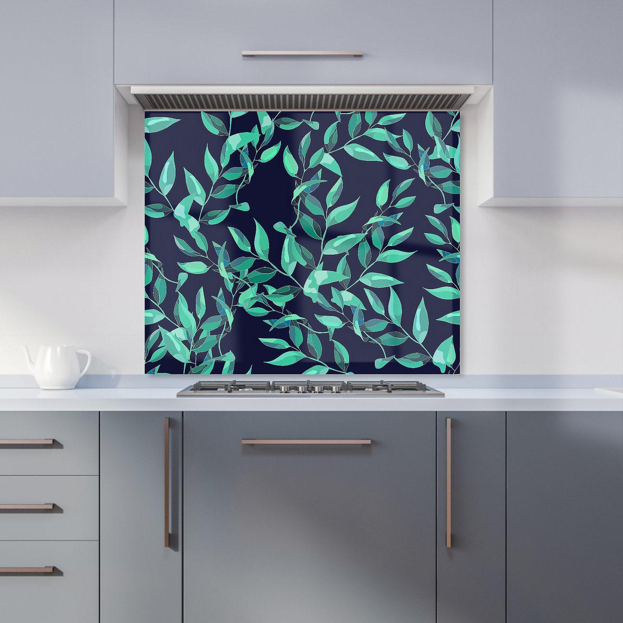 Delicate Green Foliage Kitchen Splashback