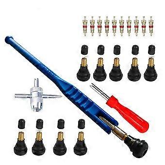 Kit De Réparation De Valve De Pneu 13 Pièces - Outils Démontage Noyau De Valve Pour Voiture, Moto, Camion