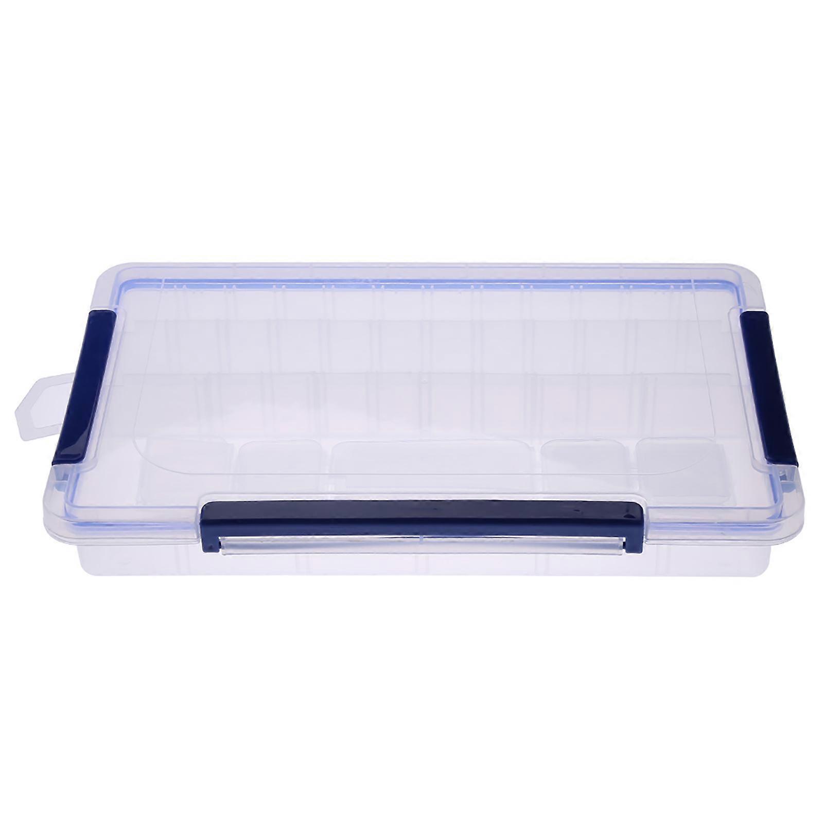 Rectangle Clear Plastic Detachable Jewelry Beads Ring Storage Box Large(28 Compartments)