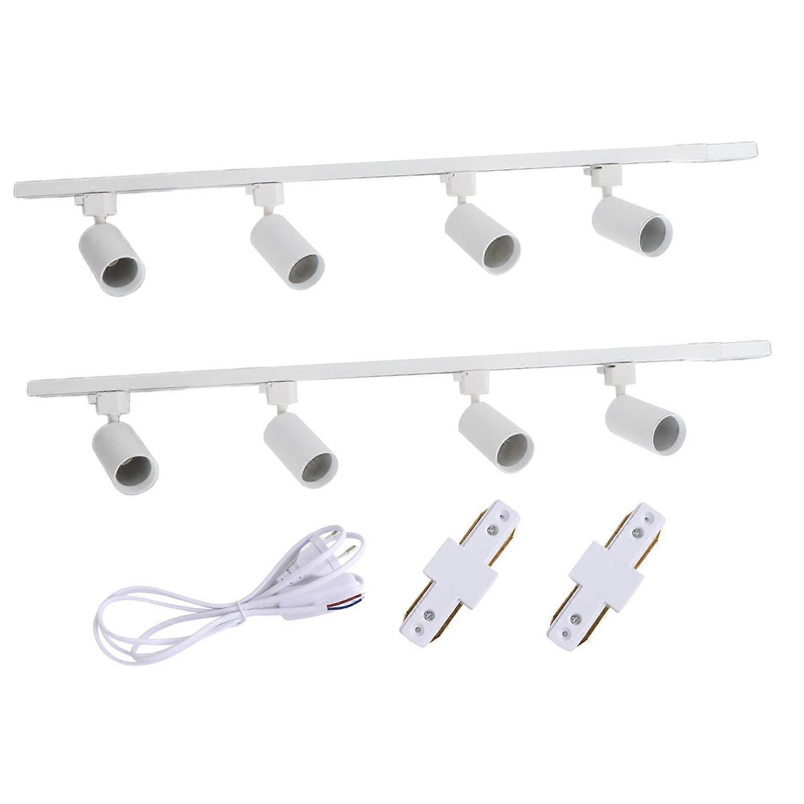 2Pcs 4 Licht Schienenbeleuchtung Lampenschirme Kits EU Stecker für Wohnung Haus Veranda Weiß