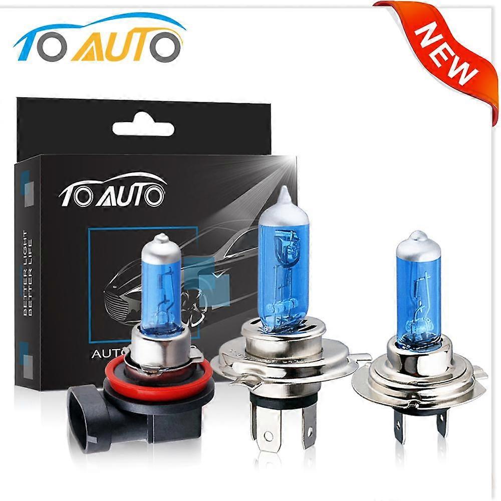 2pcs H1 H3 H4 H7 H11 9004 9005 HB3 9006 HB4 9007 55W 12V Halogen Car Headlight lights Super Bright Auto light Headlight 5000K White