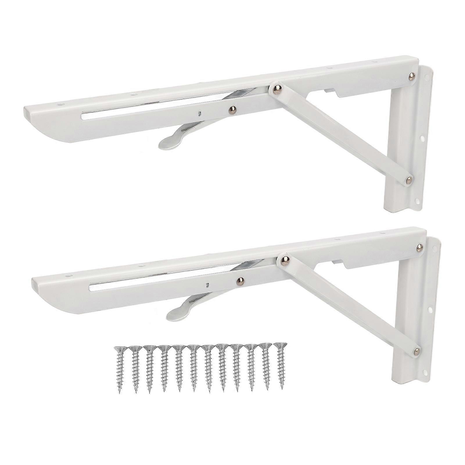 2pcs Folding Table Bracket Wall Mounted Collapsible Shelf Bracket 34cm/13.39in for RV Boat E2U711