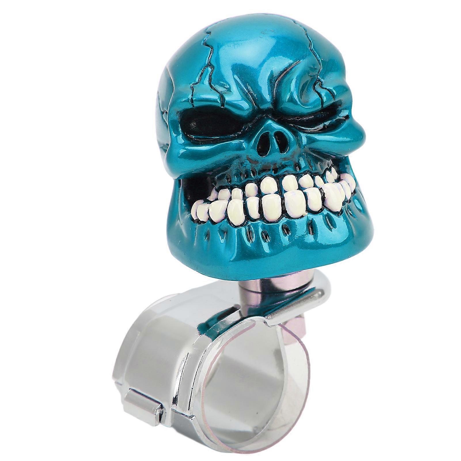 Totenkopf Lenkrad Knopf Spinner Selbstmord Power Handle für Autos LKW Traktoren BooteBlau