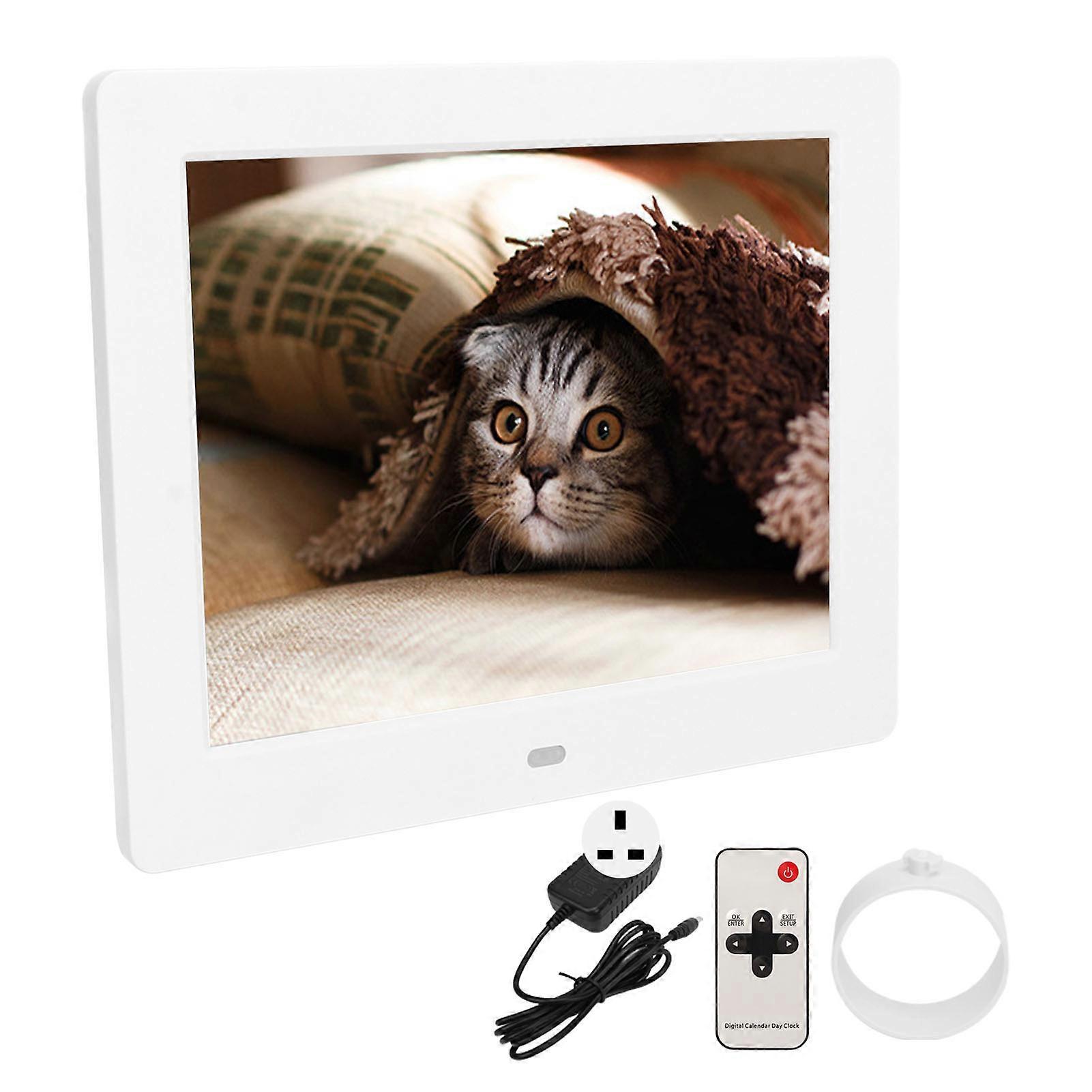 8 Inch Digital Photo Frame Ips Full 800x600 Hd Screen Clock Calendar Display Built In Speaker Electronic Picture Frame For Home Decroration Uk Plug 10
