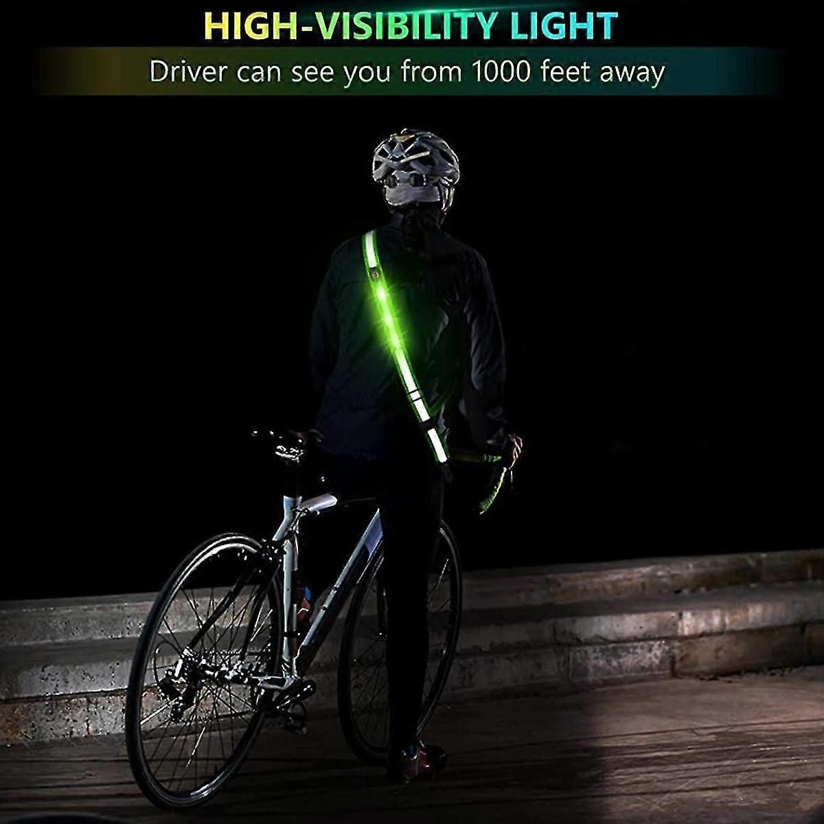 Led Reflective Belt Sash For Walking At Night,rechargeable Led Light Up Running Belt For Runners Wa