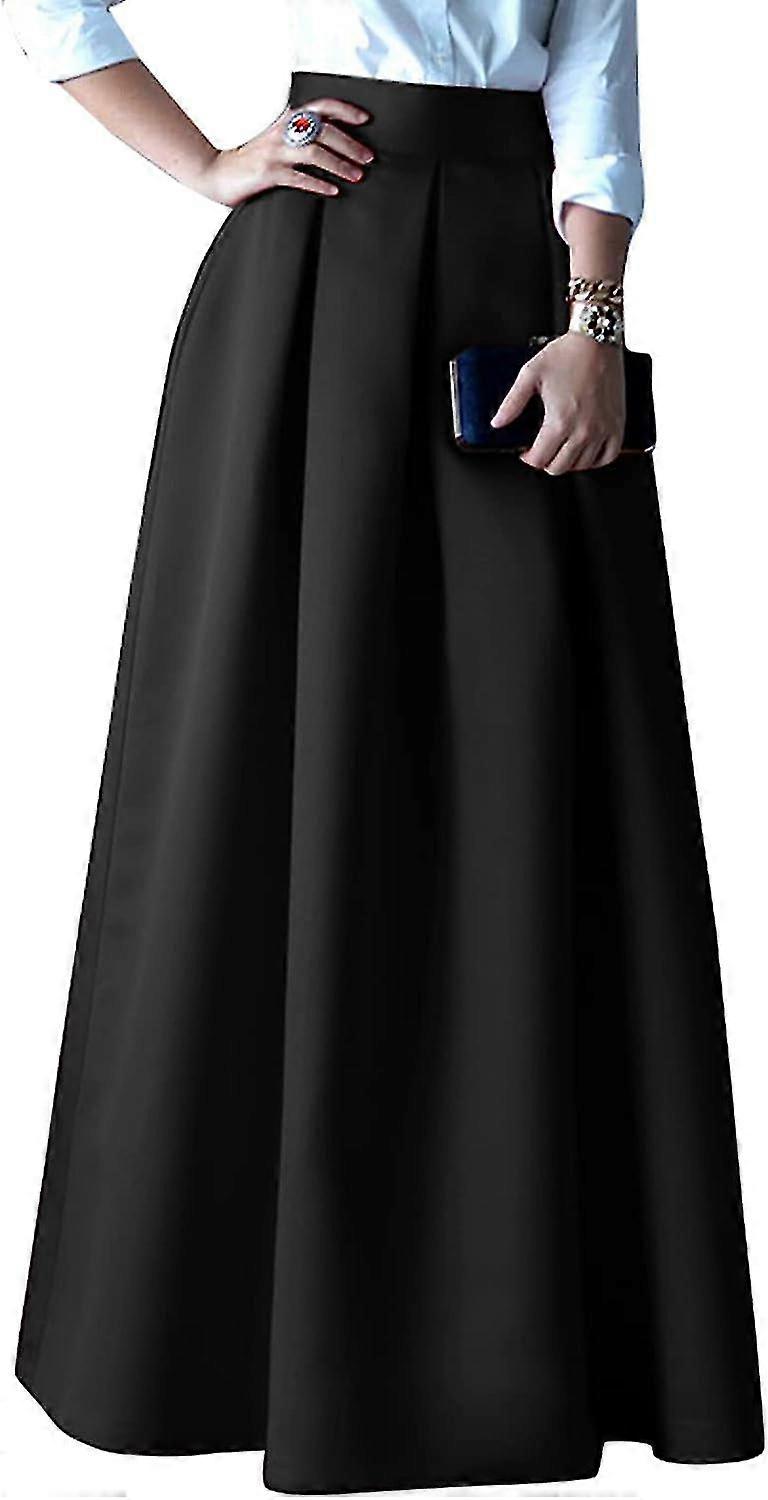 Elegant High Waist Satin Long Skirts