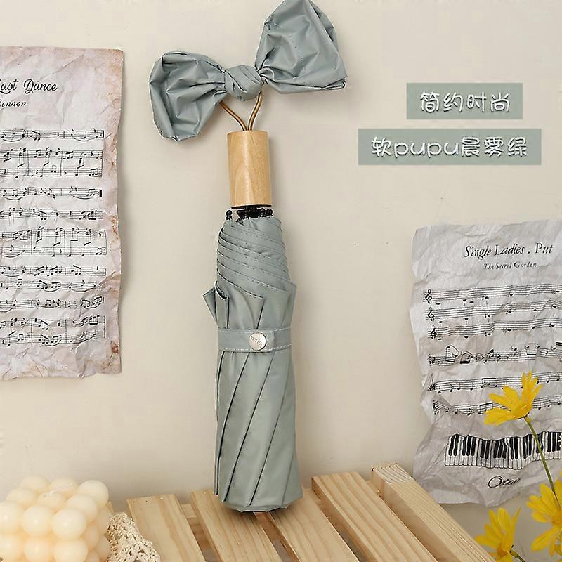 8-Bone Triple Folding Umbrella Anti-Wooden Handle Hand-Open Rain-Proof Uv-Proof Rain-Proof Dual-Use One Piece Dropshipping Umbrella Customization
