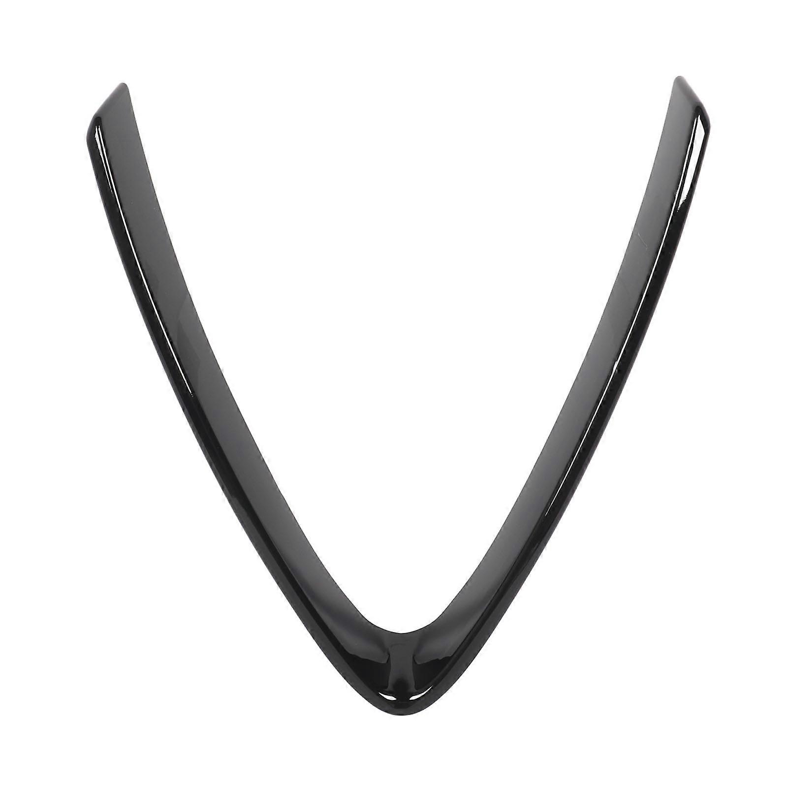 Bumper Grill Trim V Shape Frame Decoration Bright Black Replacement for Alfa Romeo Stelvio 2017 to 2023