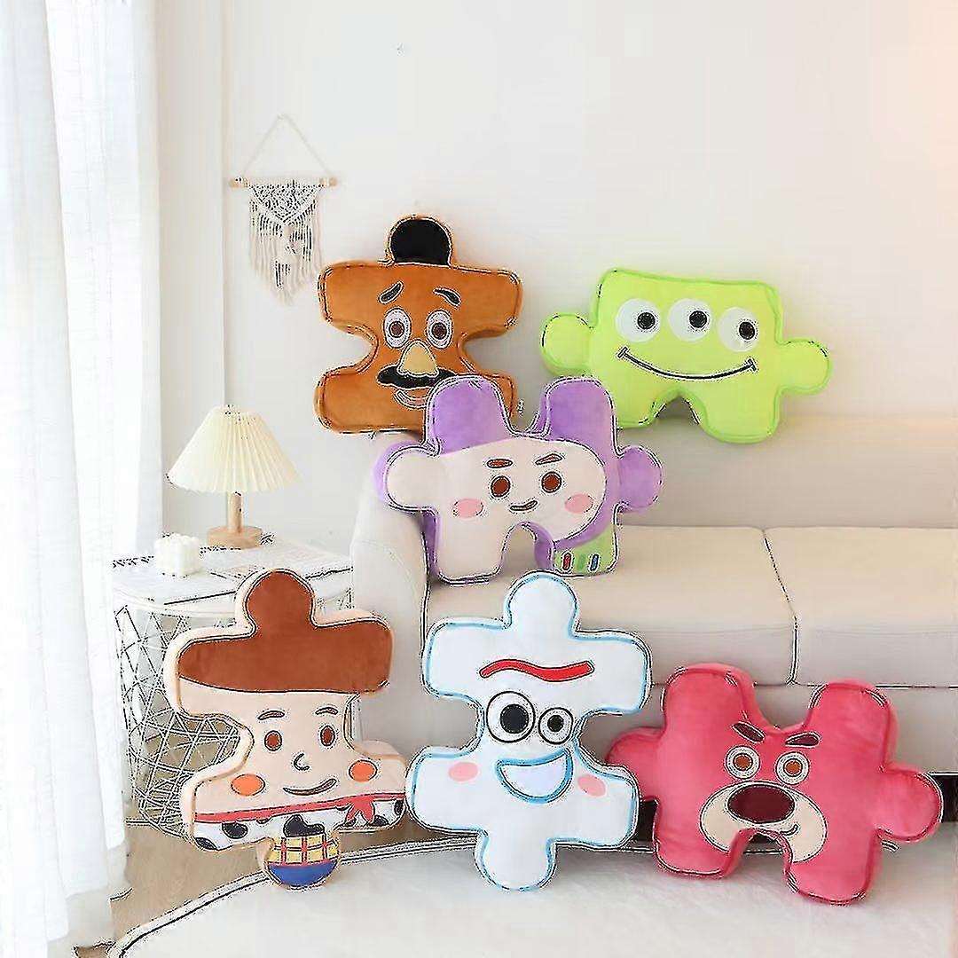 Cartoon Puzzle Series Soft Plush Cute Throw Pillow Pillow On Bed Sofa Pp Cotton Filling