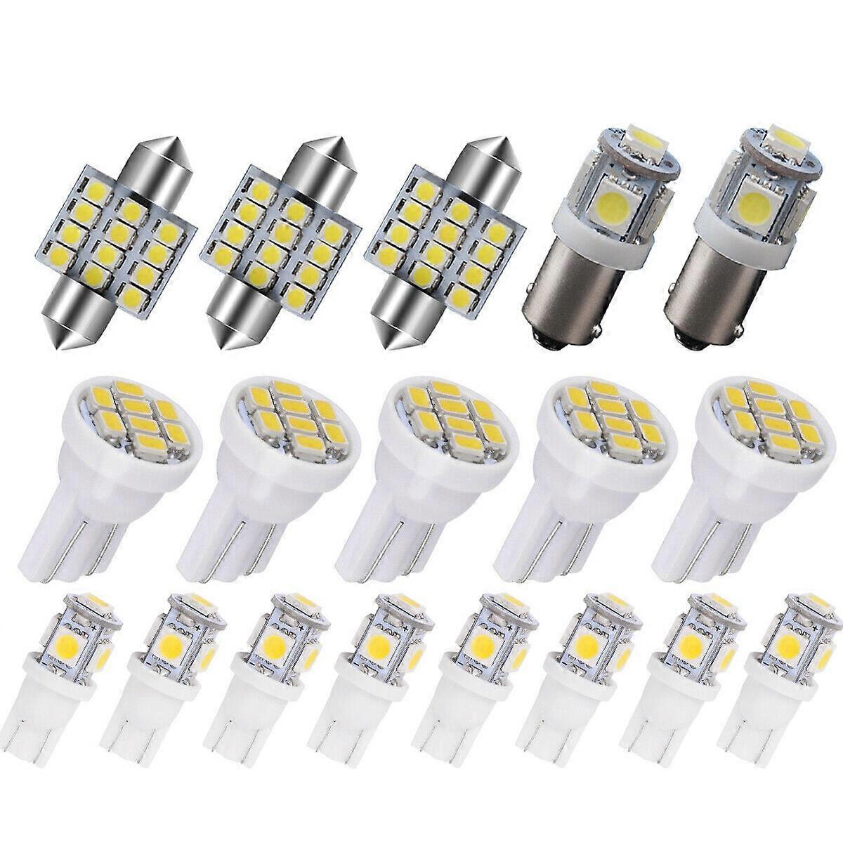 6000K White LED Interior Light Bulb Package for 4Runner 18Pcs Inside Light Dome Trunk Map License P