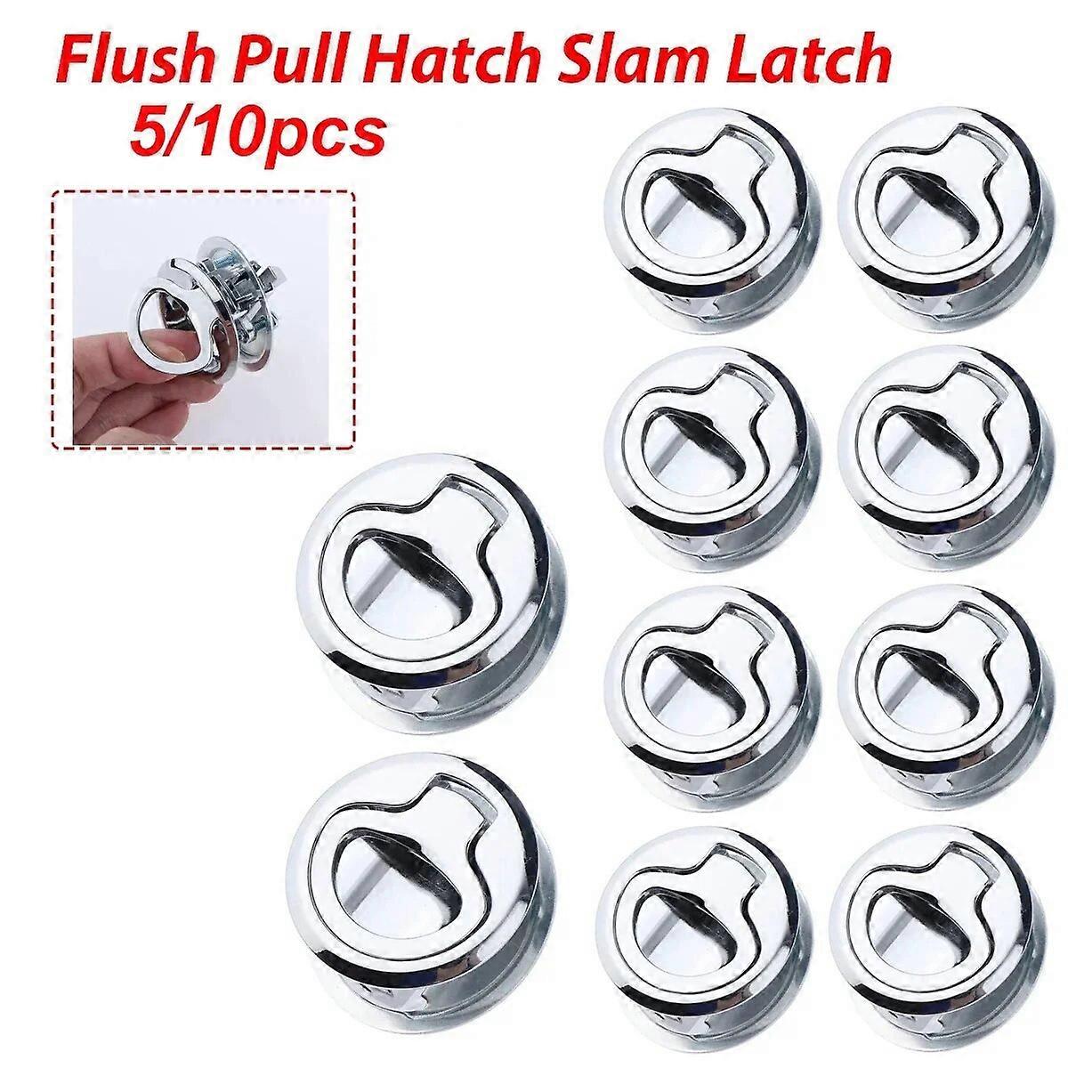 5/10pcs Boat Hatch Locking Locker Stainless Steel 38mm Flush Pull Hatch Slam Latch For RV Yacht Camper Deck Hatch Lock