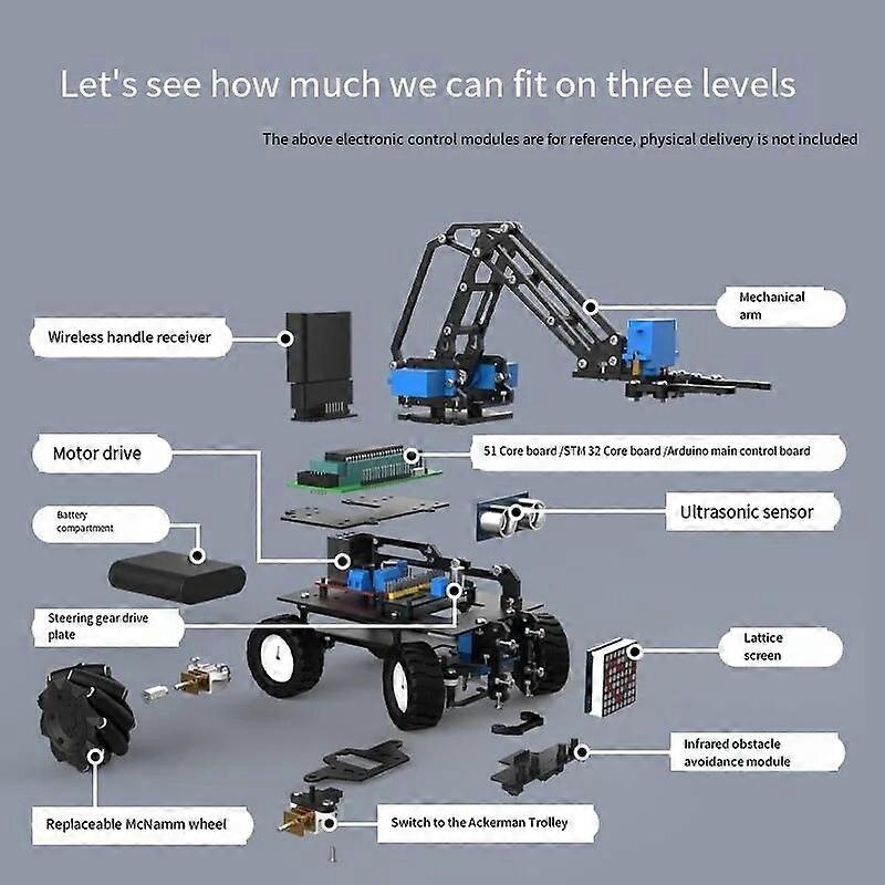 Fiberglass 4WD Robot Car Ackerman Omnidirectional Tracking Chassis ...