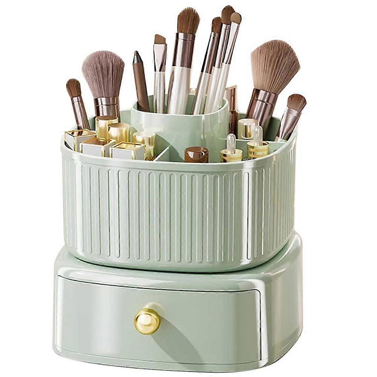 360 Rotating Makeup Organizer Big Capacity Spinning Cosmetic Organizer with 5 Slot and 1 Drawer Ma
