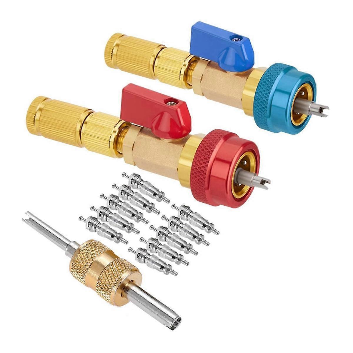 R134A Valve Core Quick Remover Installer High / Low Pressure Valve Core Remover Tool for Refrigeran