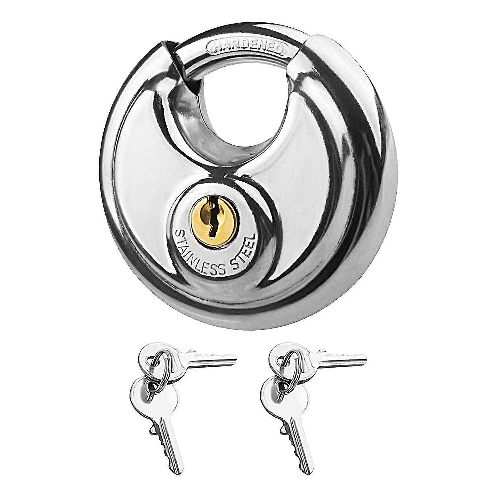 1 Set Discus Lock Solid Construction Rust-proof Metal Warehouse Door Security Lock With 4 Keys Set Home Supplies