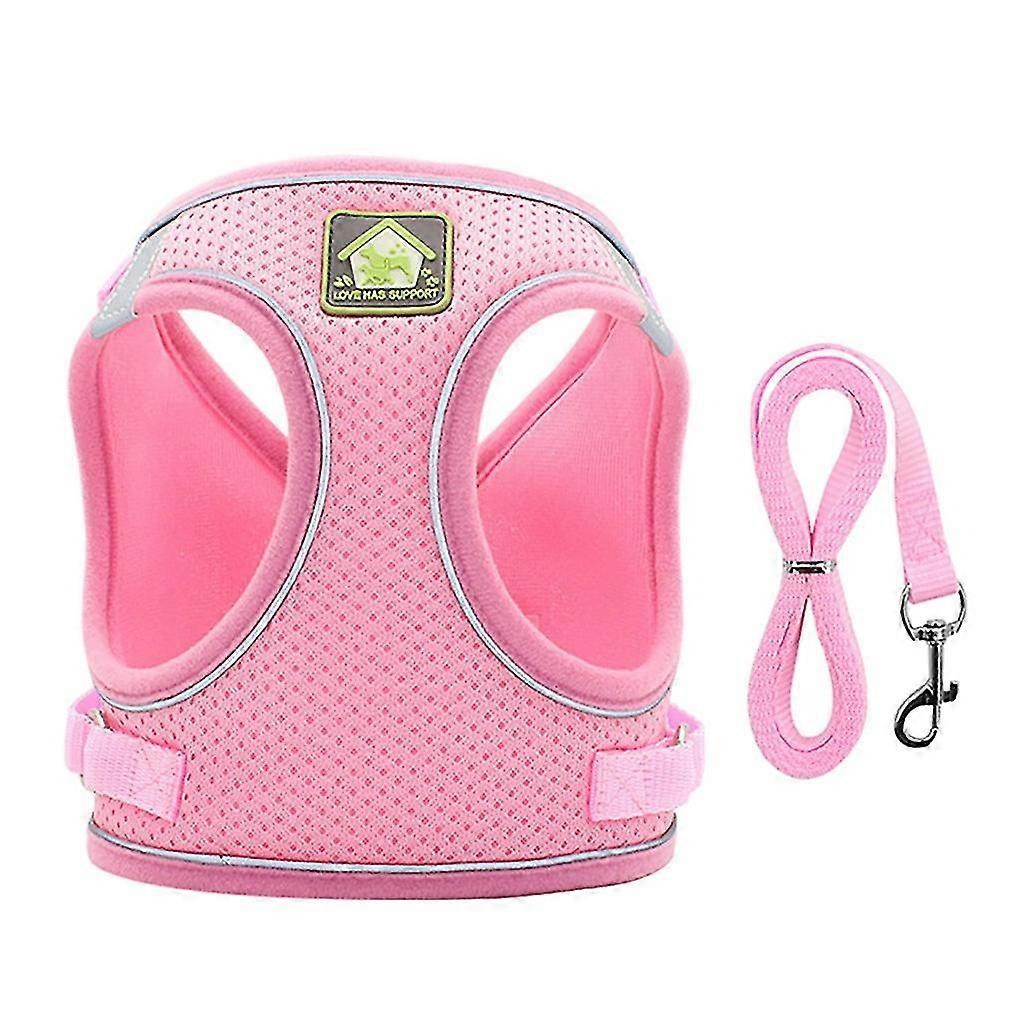 Soft Mesh Step-in Small Dog Cat Leash Set Reflective Puppy Vest