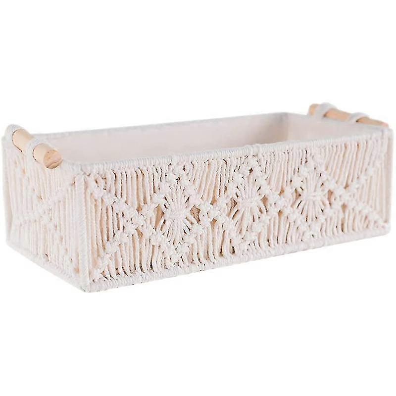 بوهو تخزين سلة ديكور مربع اليدوية المنسوجة الزخرفية كونترتوب المنظم سلال مكرميه ليكون (haoyi