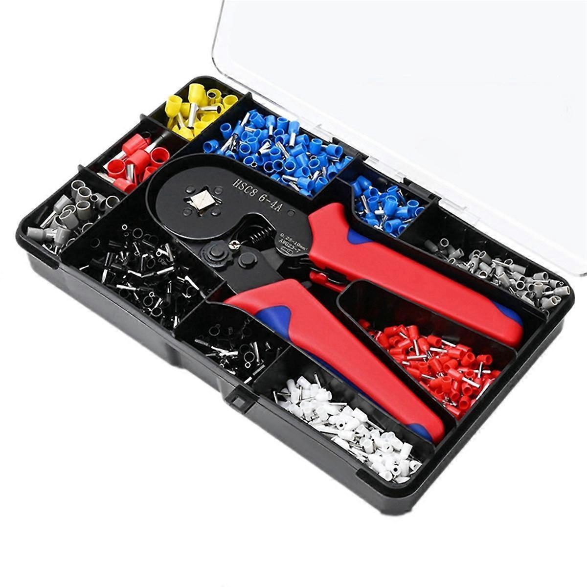 Crimptang HSC8 6-4A rørformet terminal udsøgt opbevaringsboks crimper wire mini hylse crimps t