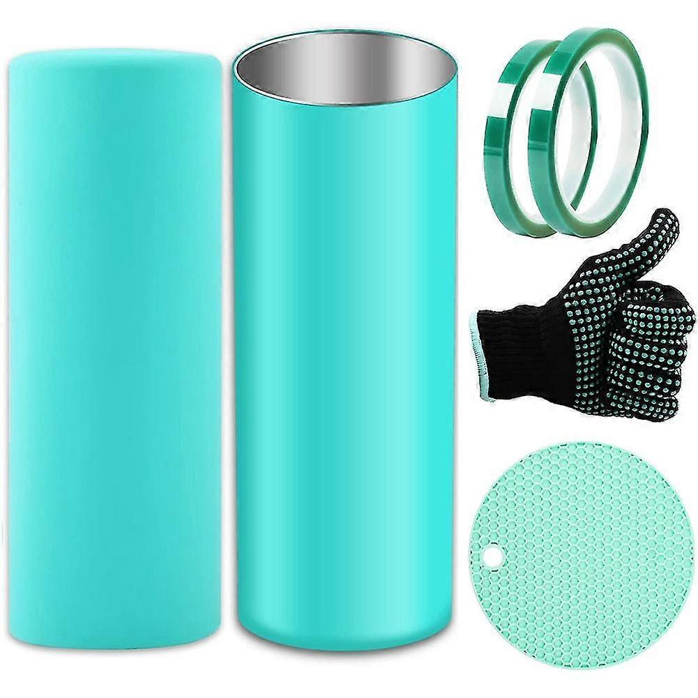 Sublimation Tumblers Wrap Silicone Bands Sleeve Kit For 20 Oz Blanks Cups Full Wrap Heat Resistant