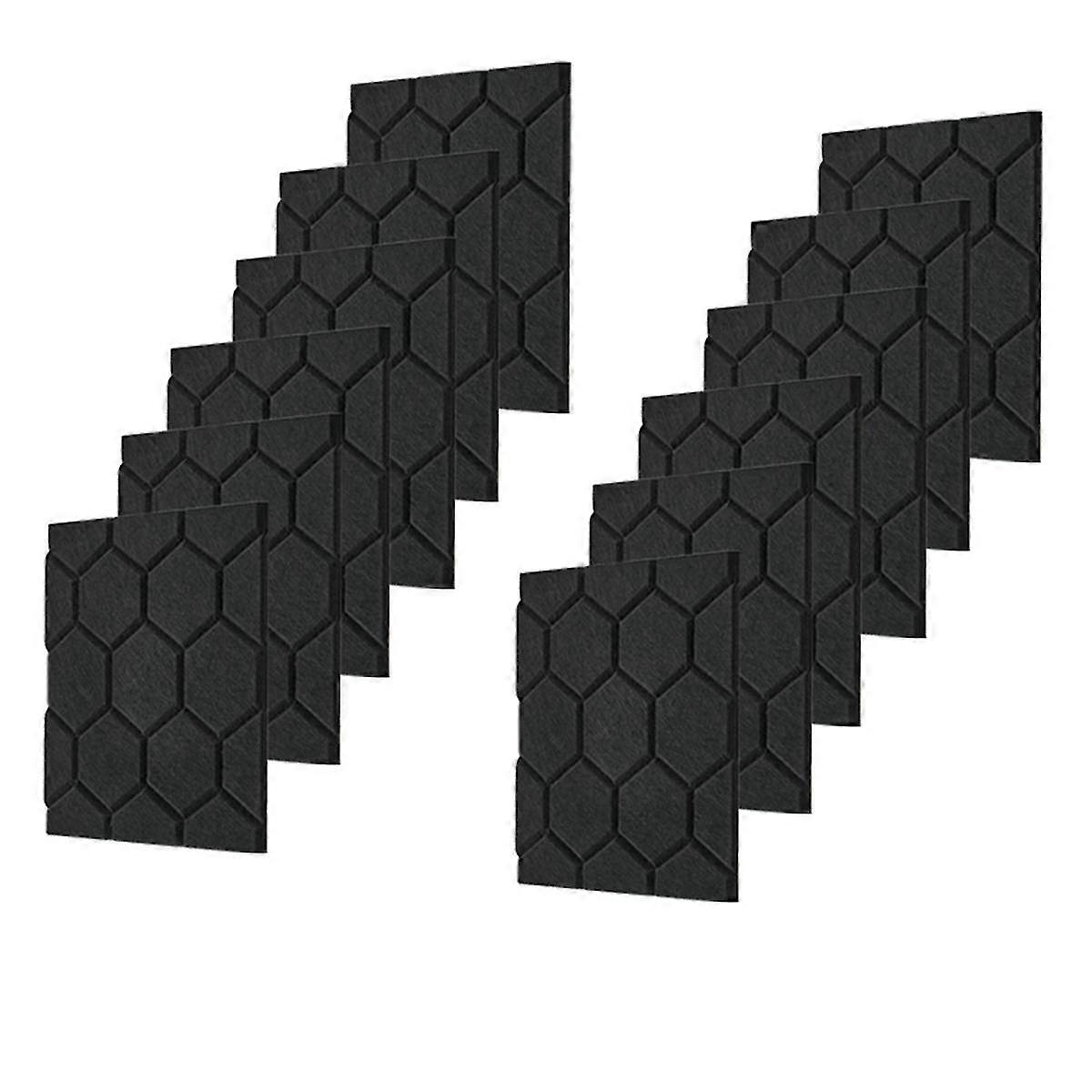 Akustikpaneler Lydisolerede vægpaneler Selvklæbende akustikpaneler Lydisolerede paneler 12 stk Sort