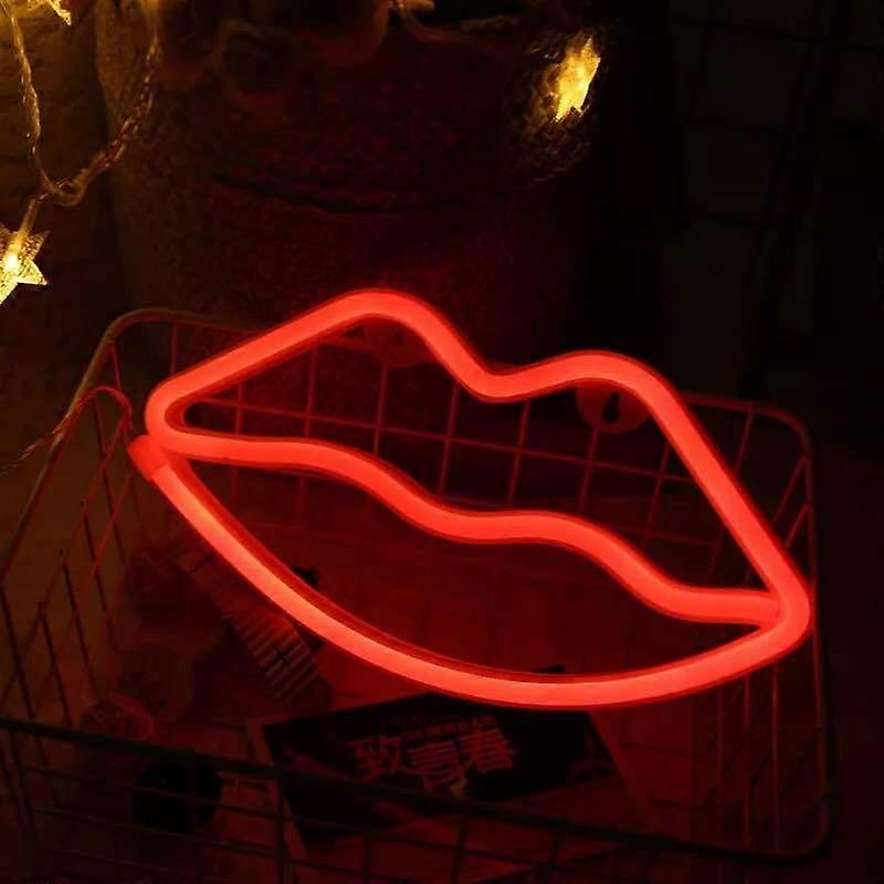1pc Lip Shaped Neon Sign USB or battery opera