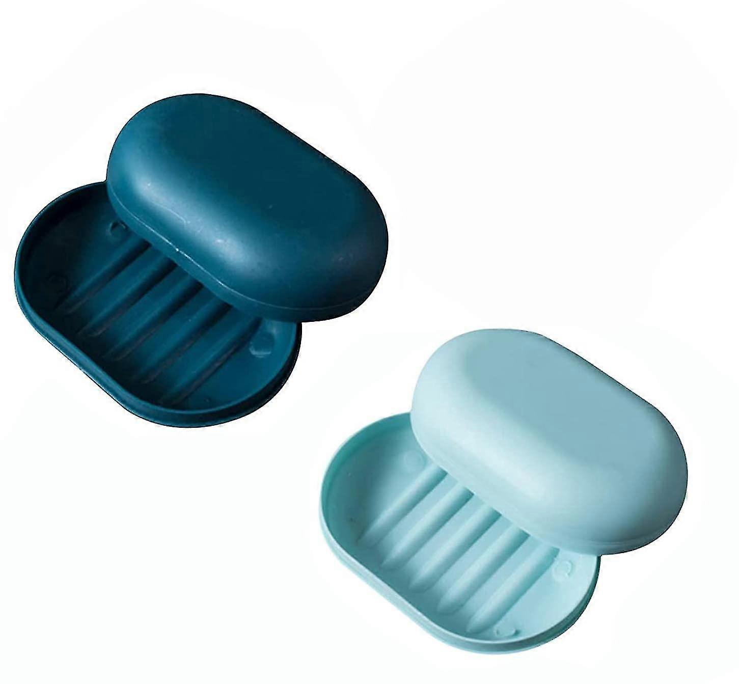 2er-Pack Seifenschale Duschseifenbox Reiseseifenetui mit Deckel Kunststoffseifenbox Behälterhalter Auslaufsichere Seife für Dusche Badezimmer Dusche