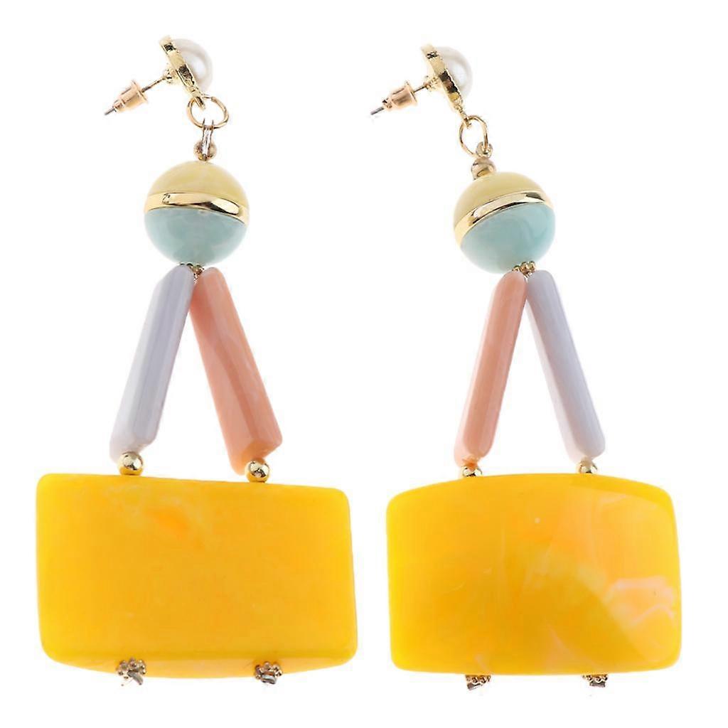 Large Earring Multi Layer Ear Dangle Western Style Fashion Drop Hook Yellow