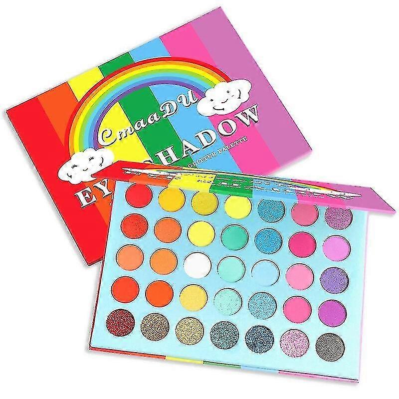 Cmaadu 35 Colors Pastel Eyeshadow Palette Waterproof Rainbow Palette