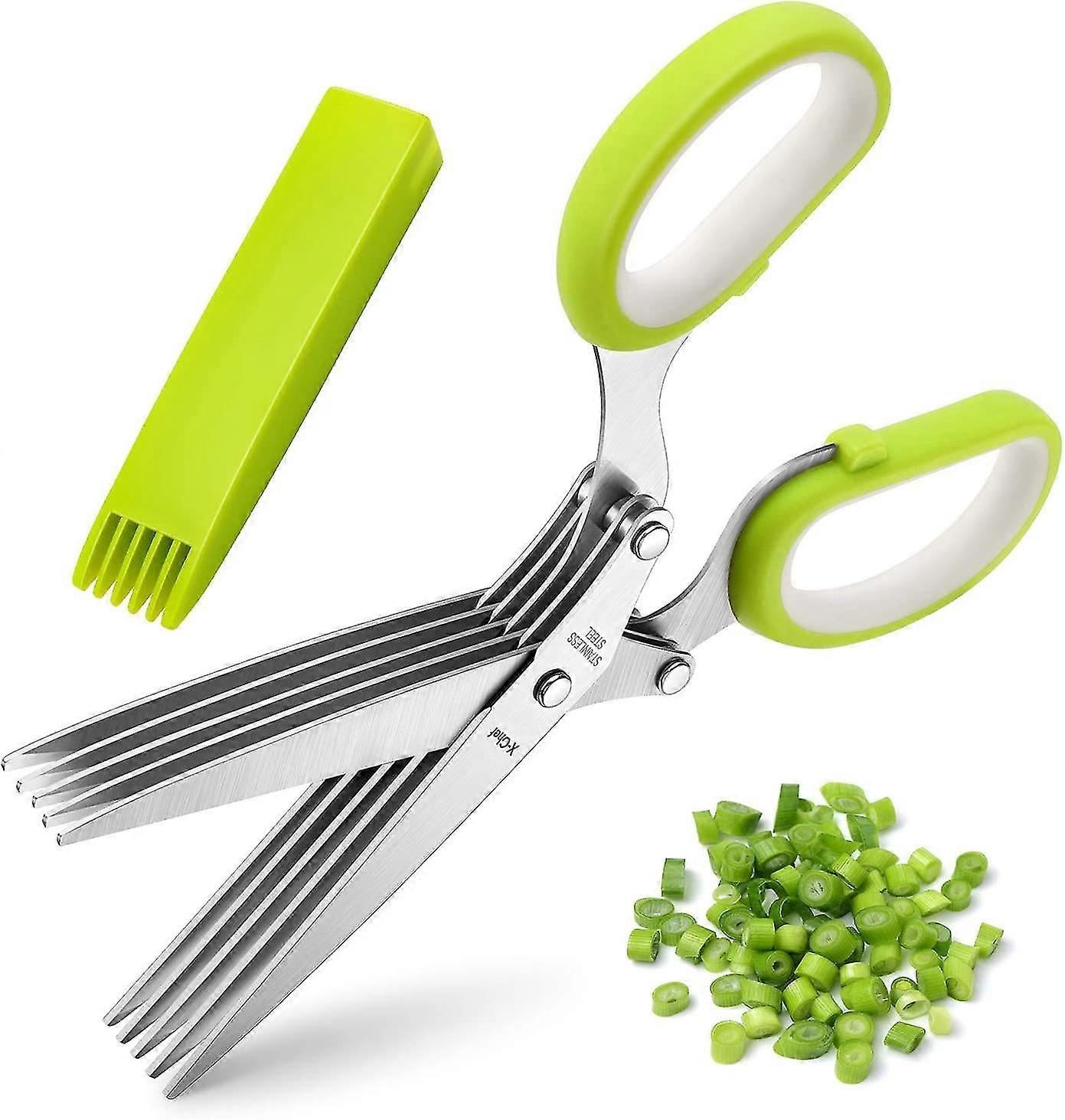 Herb Scissors,multipurpose 5 Blade Kitchen Herb Shears Herb Cutter