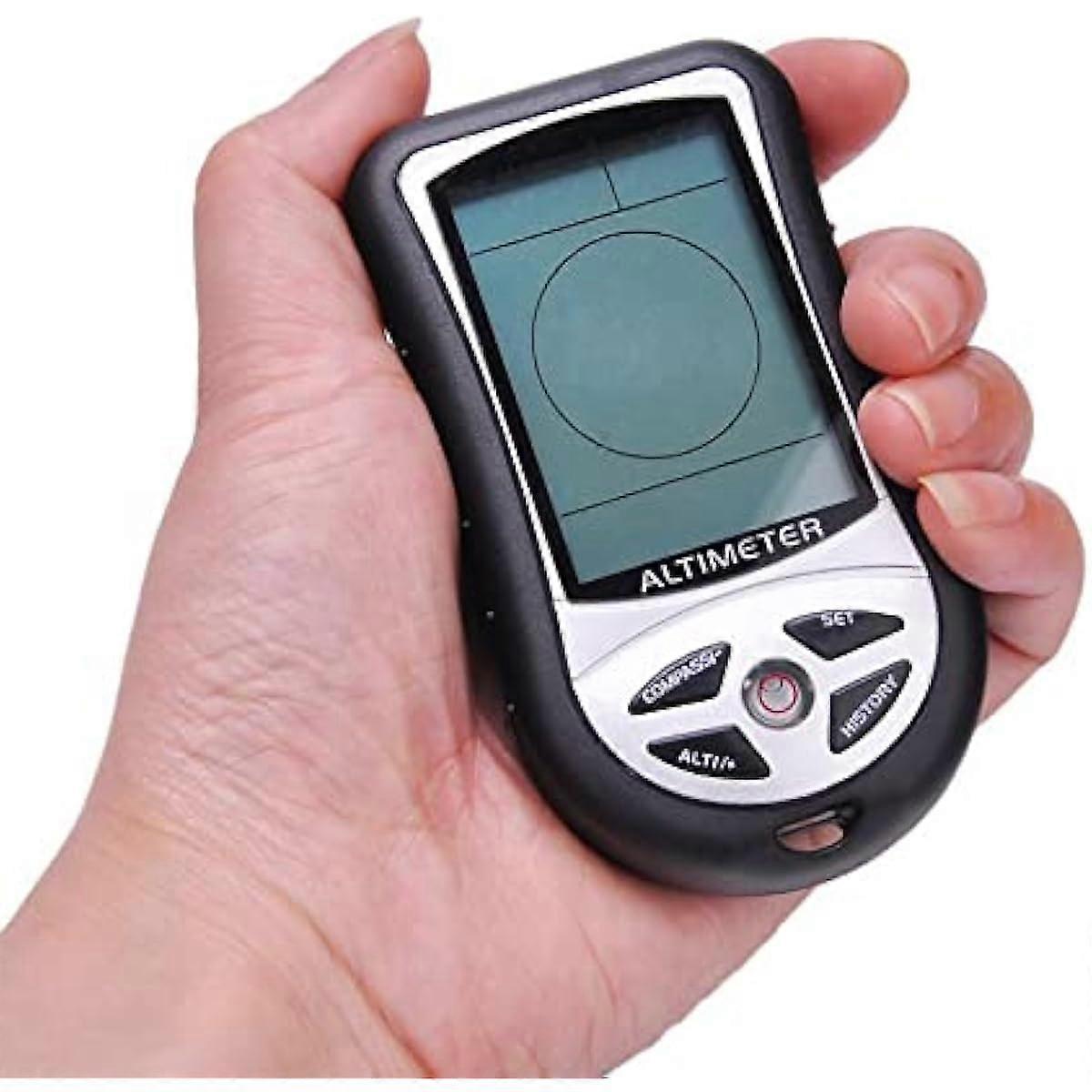 Electronic Altimeter Hancaner 8 in 1 Multifunctional Barometer LCD Digital Compass Thermometer Portable Handheld Altimeter Weather Forecast Air Pressu