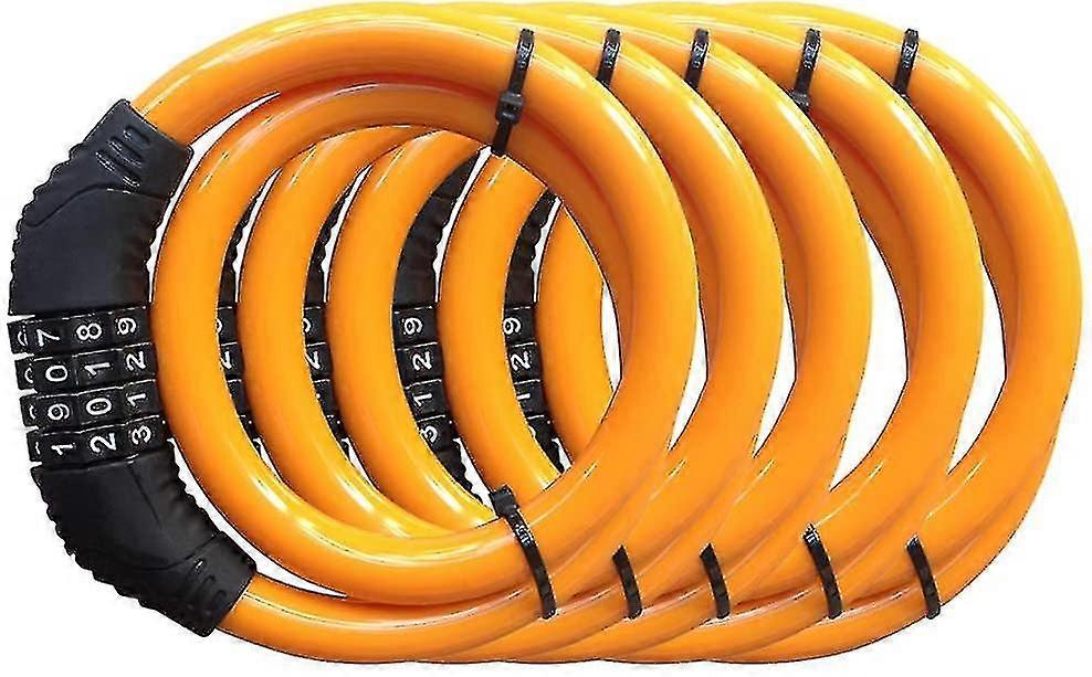 Bike Lock Cable, 4 Digit Resettable Combination Security Cable Lock Self Coiling Cable Lock