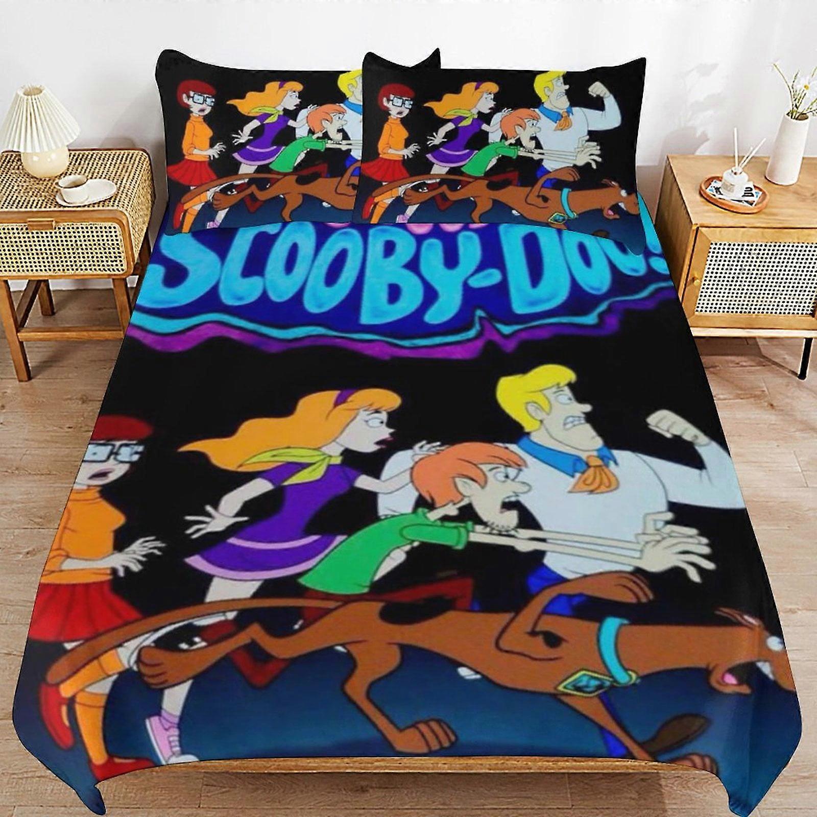 Bedding set GD275 Scooby Doo Comforter Set 3 Pieces Quilt Cover Set Soft Bedding Sets for All Seasons (1 Comforter 2 Pillowcases) HZ275