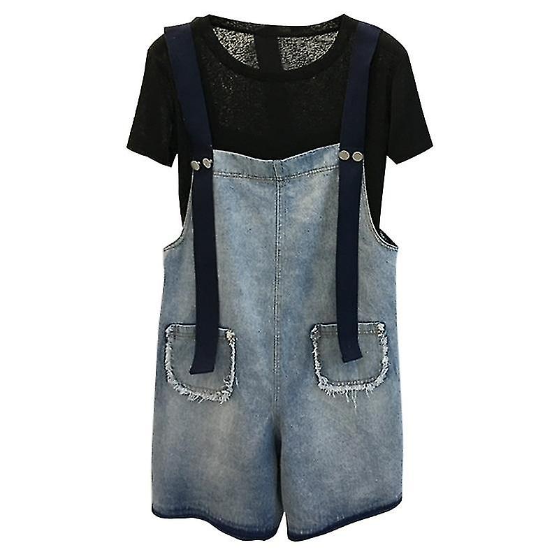 Women Denim Overalls Shorts Casual 