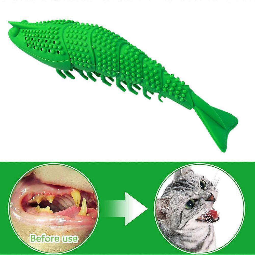 Cat Toothbrush Chew Catnip Toy Crayfish Shape Kitten Teeth Cleaning Dental Care