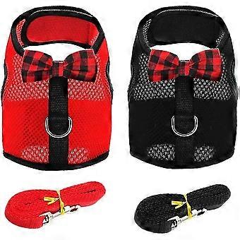 Rabbit Harness Leash, 2 Set No Pull Cat Leash Stylish Vest Harness Adjustable Soft Breathable Mesh S
