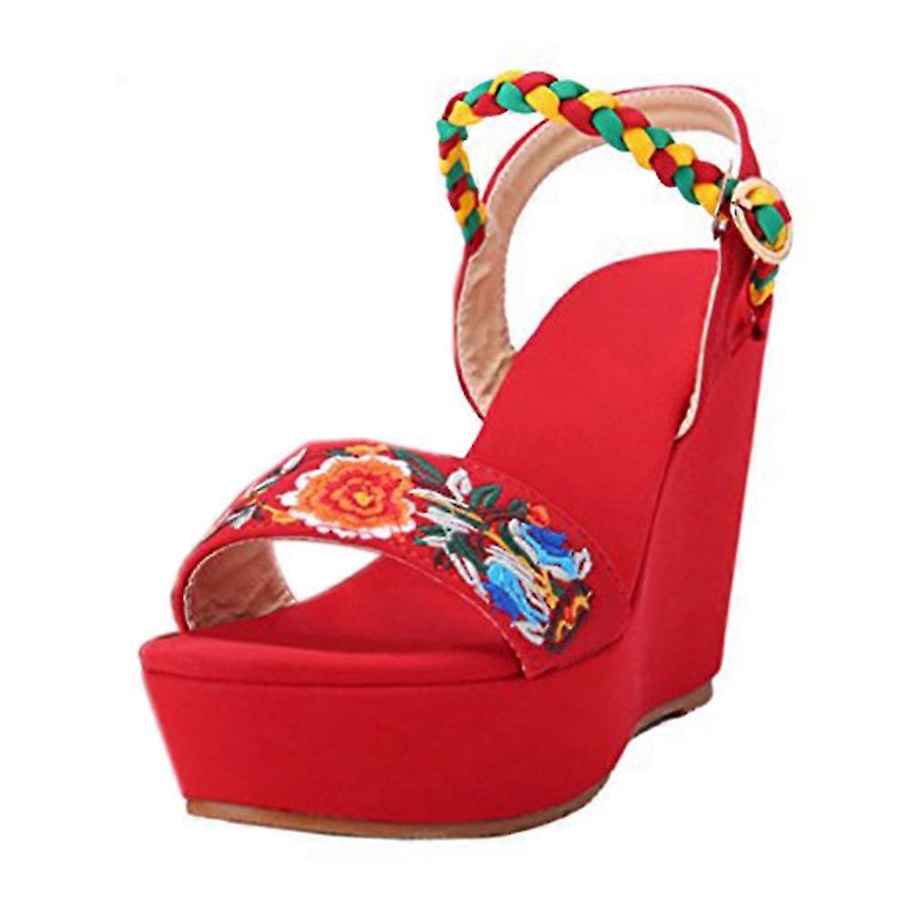 Haftowane buty Platform Slipsole Sandały