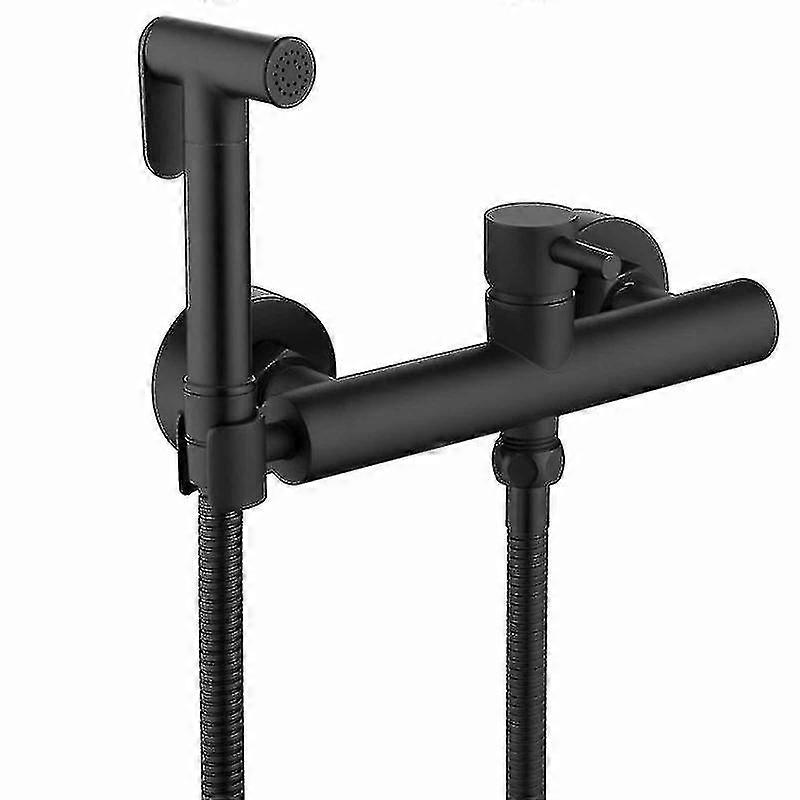 Handheld Bidet Shower Sprayer Set Solid Brass Toilet Black